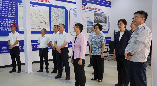 上海市人大常委會副主任宗明到上海寶山站站房項(xiàng)目調(diào)研